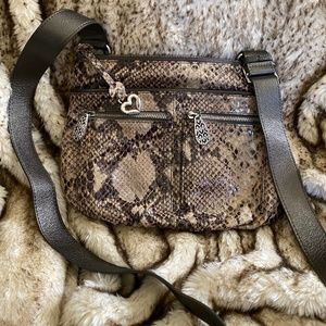 BRIGHTON Faux Python Snakeskin stamped Crossbody